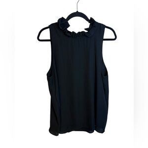 Gibson Black Ruffle Neck Tie Beck Sleeveless Blouse